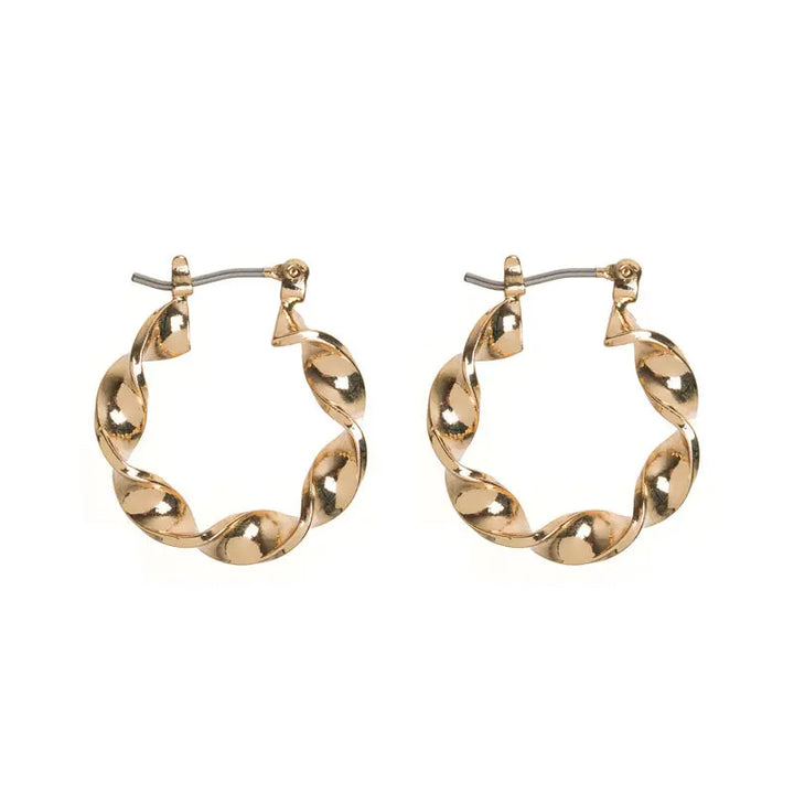 Twisted Hoop Earrings Gold