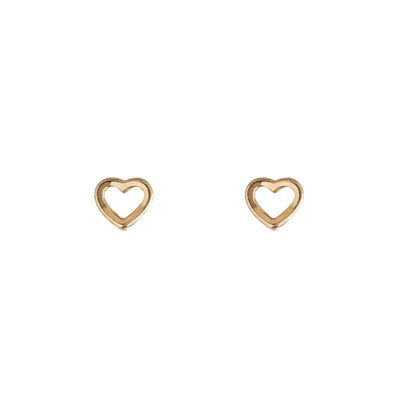 Heart outline Earrings Gold