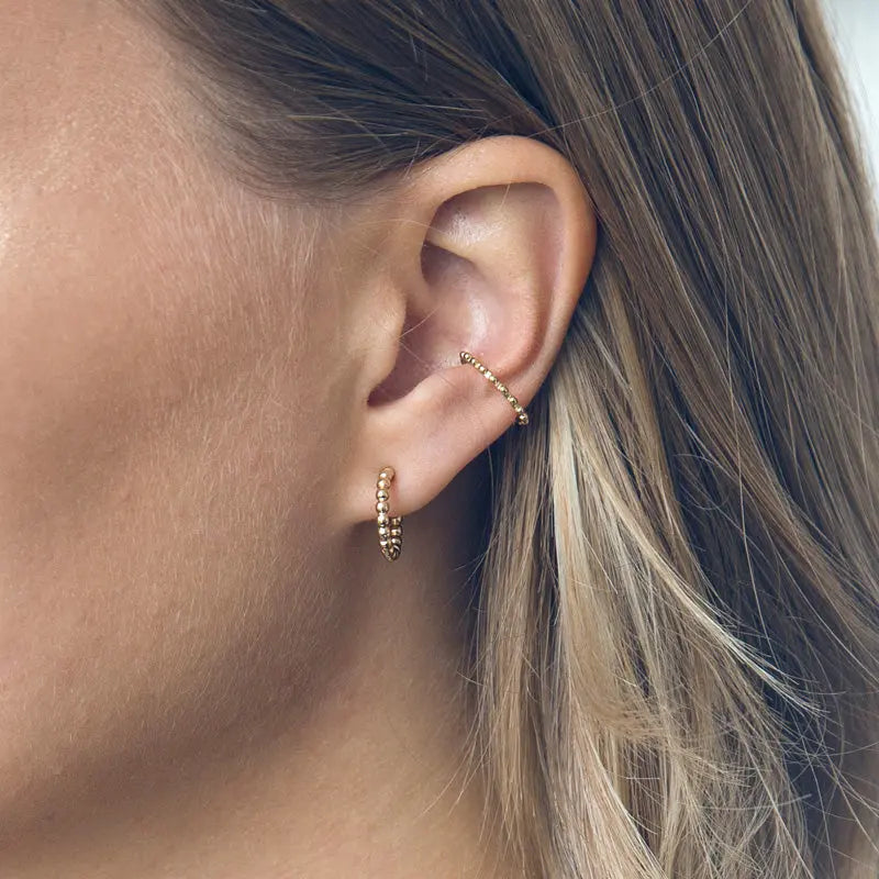 Bubble earring and ear cuff Gold