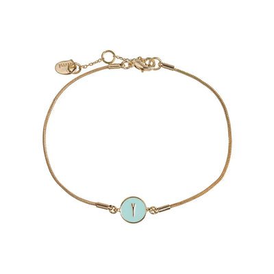 Letter in Snake Chain Bracelet Y