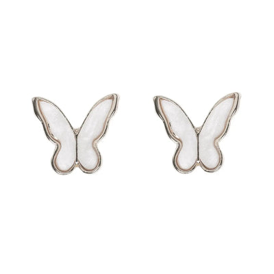 Butterfly Stud Earrings Silver