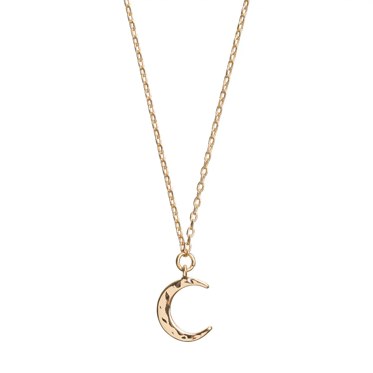 Hammered moon necklace Gold