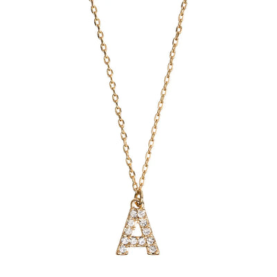 Crystal letter necklace A