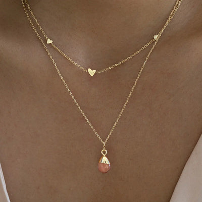 Gold Dipped Cherry Quartz Necklace
