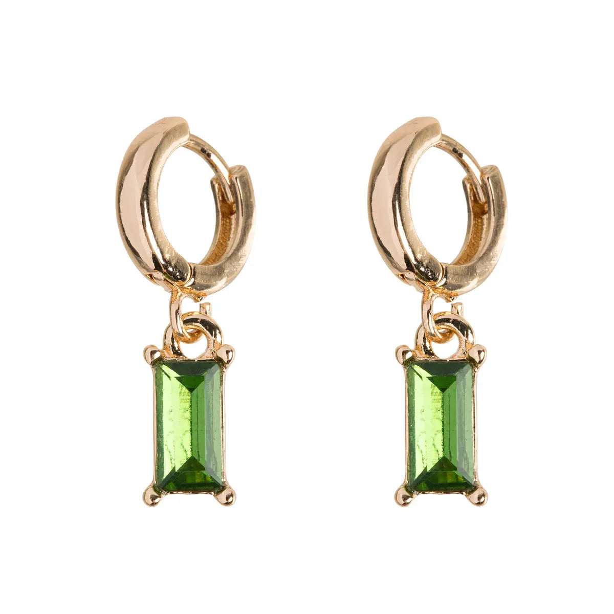 Emerald crystal Hoop Earring