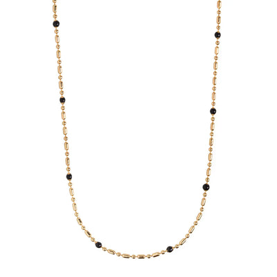 Bead Necklace Minimalistic - Gold and Black
