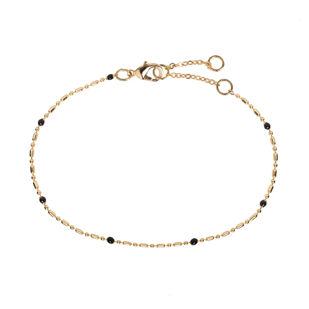 Bead Bracelet Minimalistic - Gold and Black