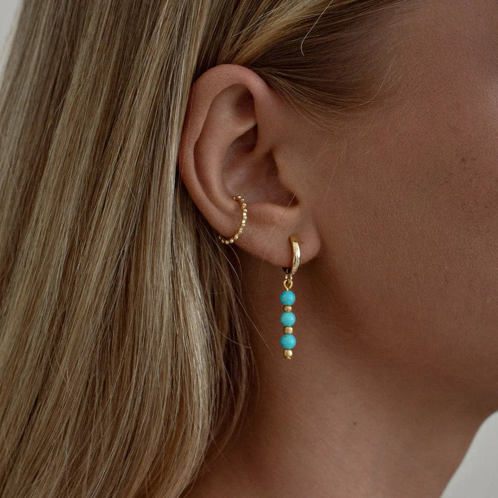 Turqoise Beads Hoop Earrings | Summer