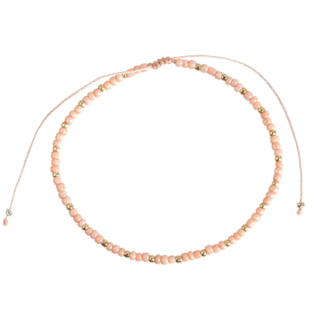 Delicate Pink & Gold Bead Bracelet