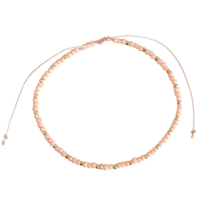 Delicate Pink & Gold Bead Bracelet