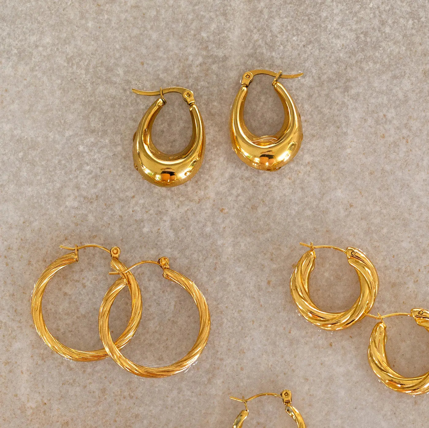 Boucles d'oreilles créoles gouttelettes