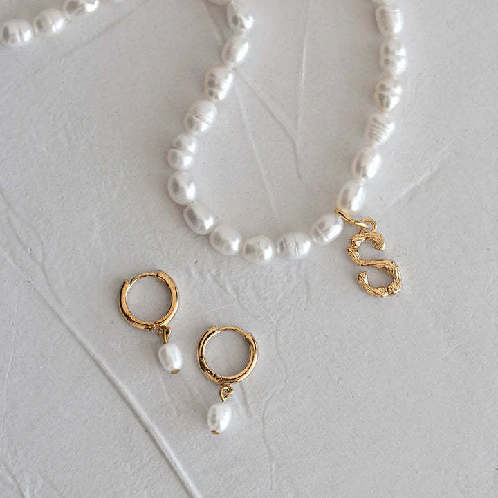 Personalized Pearl Necklace with Pearl Earrings Set Timi of Sweden
