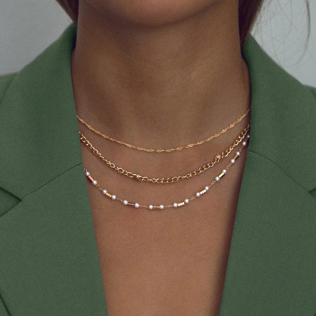 Collier mignon en chaîne de perles