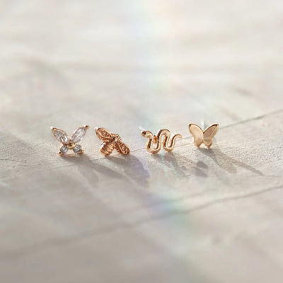Liza - Mini Butterfly Stud Earrings