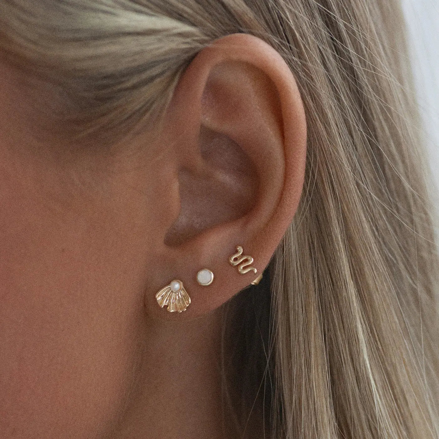 Aria - Clous d'oreilles coquillage et perle