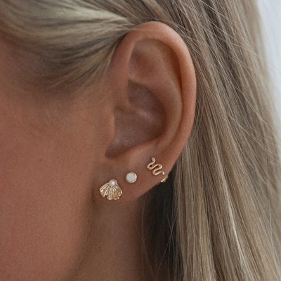 Aria - Clous d'oreilles coquillage et perle