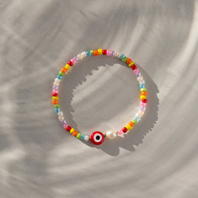 Suzy - Bracelet de perles et de perles colorées Evil Eye