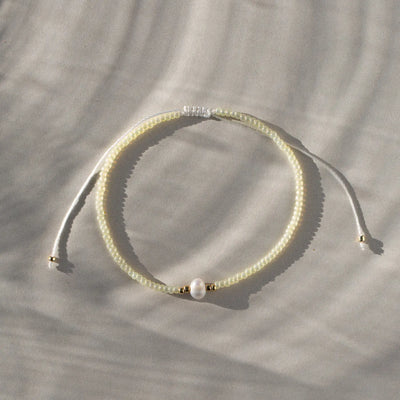 Alba - Bracelet perle avec perle macramé