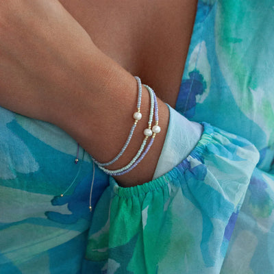 Alba - Bracelet perle avec perle macramé