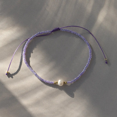 Alba - Bracelet perle avec perle macramé