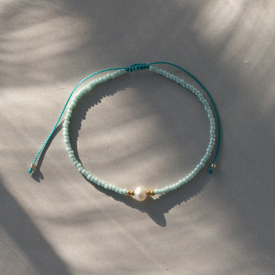 Alba - Bracelet perle avec perle macramé