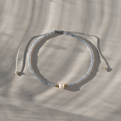Alba - Bracelet perle avec perle macramé
