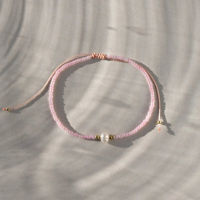 Alba - Bracelet perle avec perle macramé