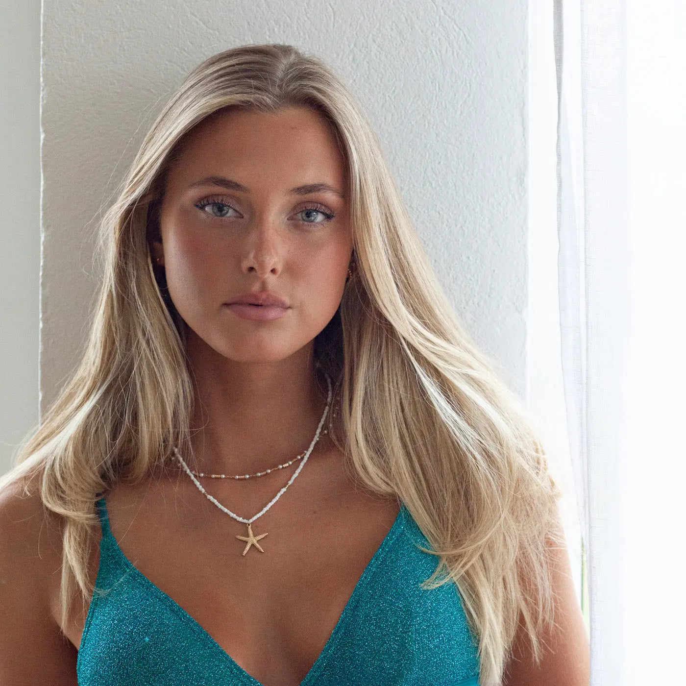 Ellie - Collier Perles Blanches Etoile de Mer