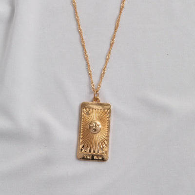Lana - Sun and Rays Large Square Plate Necklace