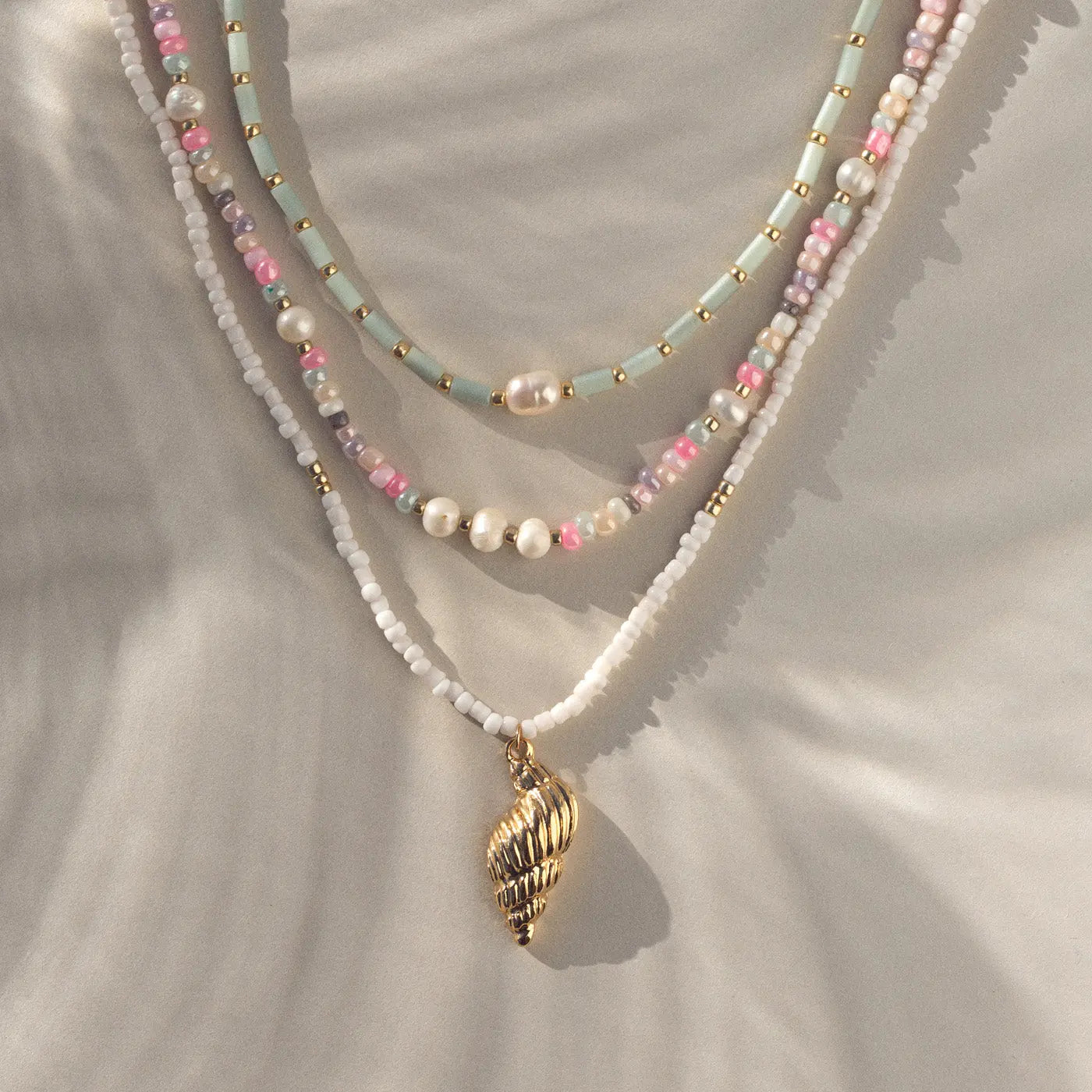 Tess - Collier de perles et perles pastel