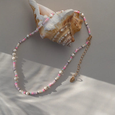 Tess - Collier de perles et perles pastel