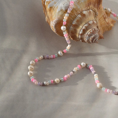 Tess - Collier de perles et perles pastel