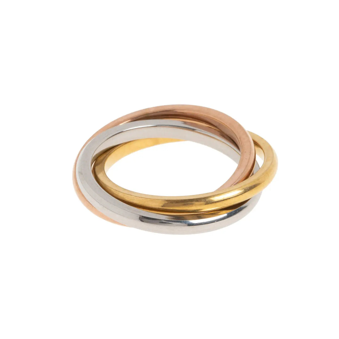 Jules - Bague triple couleur en acier inoxydable