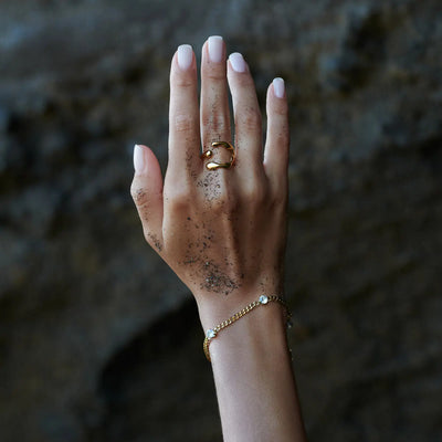 Ana - Bracelet Chunky Cristal Acier Inoxydable