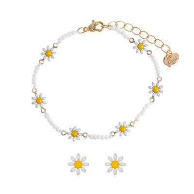 Daisy Set with Earring Studs and Necklace