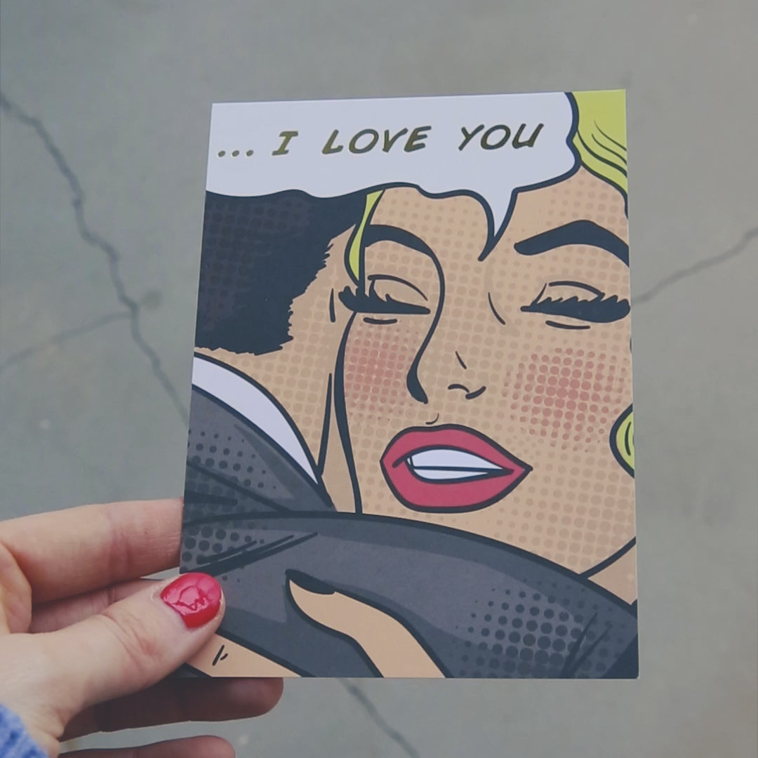 … Je t'aime carte postale rétro